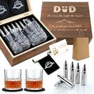 Conjunto de presentes de uísque EXREIZST, pedras e copos de aço inoxidável Conjunto de presentes de uísque EXREIZST, pedras e copos de aço inoxidável