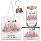 Conjunto de presentes de viagem Chuangdi New York com bolsa de lona e copo