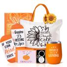 Conjunto de presentes EUASOO Grandma com sacola, copo, meias e chaveiro