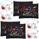Conjunto de presentes MTLEE Teacher Appreciation, 4 bolsas de maquiagem, 4 pulseiras