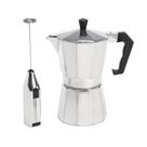 Conjunto de presentes Stovetop Espresso Maker Primula com batedor elétrico