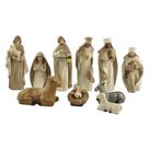 Conjunto De Presépio De Natal Em Resina Com 10 Peças, Sagrada Família, Três Reis, Boi E Ovelha,