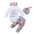Conjunto De Primavera Para Bebês Recém-nascidos De 0 a 18 Meses, 4 Peças, Manga Comprida, Calça