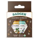Conjunto de protetor labial Badger Cocoa Butter Fair Trade Organic, pacote com 4