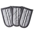Conjunto de Protetores para Alças de Panela DII Cinza Mineral com Dupla Faixa 3 Peças Conjunto de Protetores para Alças de Panela DII Cinza Mineral com Dupla Faixa 3 Peças