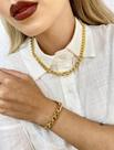Conjunto de Pulseira e Colar banhado a Ouro e Prata
