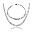 Conjunto De Pulseira E Colar De Corrente De Cobra De Aço Inoxidável Dourado E Prateado De 6mm Para