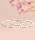 Conjunto de Pulseira e Colar de pérolas brancas Pinterest