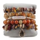 Conjunto de pulseiras Bohemian Stacked para mulheres, feito à mão, 6 peças Conjunto de pulseiras Bohemian Stacked para mulheres, feito à mão, 6 peças