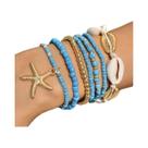 Conjunto De Pulseiras Boho Femininas De Verão Com Estrela-do-mar, 7 Peças, Conchas, Contas De Arroz,