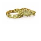 Conjunto de Pulseiras Douradas com Miçangas Verdes Boho Chic