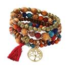 Conjunto De Pulseiras Femininas Boho Com Pingente De Árvore Da Vida, Feito À Mão, Com Contas De