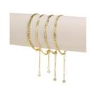 Conjunto De Pulseiras Femininas De 4 Peças Com Corrente Dourada Fina Empilhável Ajustável Cores