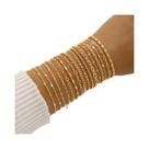Conjunto De Pulseiras Femininas Retrô Boho Com Corrente Cubana, 16 Peças, Cor Dourada, Empilháveis,