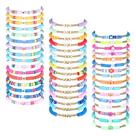 Conjunto de pulseiras Friendship Jadive, 48 peças coloridas para crianças e meninas