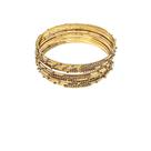 Conjunto de Pulseiras Indiana Dourada 12 Argolas