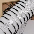 Conjunto De Pulseiras Masculinas De Aço Inoxidável Trançadas Com 12 Peças Elegante Para Uso Diário