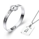 Conjunto de pulseiras MYNENEY Love Heart Key Lock Bangle para casal
