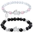 Conjunto de pulseiras para casais, pingente Pixius em prata 925