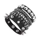 Conjunto De Pulseiras Pretas Góticas Emo Boho Punk Para Homens E Mulheres, Em Couro PU Com Spikes E