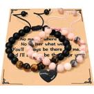 Conjunto de pulseiras Ralukiia Brother and Sister Heart Stone, 2 unidades