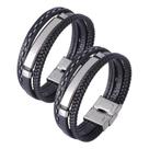 Conjunto de pulseiras X2 Pulseira de couro Viking para homens e mulheres Conjunto de pulseiras X2 Pulseira de couro Viking para homens e mulheres
