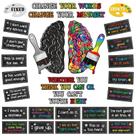 Conjunto de quadros de avisos Tenare Mindset Posters Decoração de sala de aula