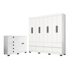Conjunto de Quarto Araplac Esmeralda com Guarda-Roupa 8 Portas e Cômoda 5 Gavetas Conjunto de Quarto Araplac Esmeralda com Guarda-Roupa 8 Portas e Cômoda 5 Gavetas