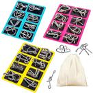Conjunto de quebra-cabeças de arame metálico AUKEXLY com 24 modelos para crianças e adultos Conjunto de quebra-cabeças de arame metálico AUKEXLY com 24 modelos para crianças e adultos