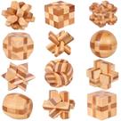 Conjunto de quebra-cabeças de madeira VolksRose IQ Challenge, 12 unidades