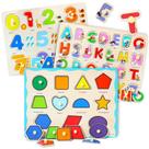 Conjunto de quebra-cabeças GRINNNIE Wooden Montessori Toddler 1-4 anos, 3 unidades Conjunto de quebra-cabeças GRINNNIE Wooden Montessori Toddler 1-4 anos, 3 unidades