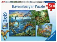 Conjunto de quebra-cabeças Ravensburger Dinosaur Fascination 3 x 49 unidades Conjunto de quebra-cabeças Ravensburger Dinosaur Fascination 3 x 49 unidades