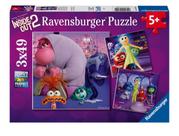 Conjunto de quebra-cabeças Ravensburger Disney Inside Out 2 - 3x49 peças