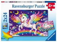 Conjunto de quebra-cabeças Ravensburger Unicorn Pegasus 2x24 peças Conjunto de quebra-cabeças Ravensburger Unicorn Pegasus 2x24 peças
