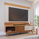 Conjunto de Rack Veneza 1 PT 2 GV com Painel para TV até 75 Polegadas Nilo Freijó e Off White