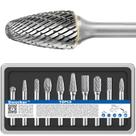 Conjunto de rebarbas de metal duro Sworker, 10 peças de brocas de 1/4 de haste Conjunto de rebarbas de metal duro Sworker, 10 peças de brocas de 1/4 de haste