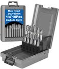 Conjunto de rebarbas de metal duro Sworker, 10 unidades com haste 1/4 para moedor de matriz