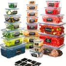 Conjunto de recipientes de armazenamento de alimentos Chef's Path 48 peças sem BPA Conjunto de recipientes de armazenamento de alimentos Chef's Path 48 peças sem BPA