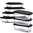 Conjunto de recipientes de armazenamento de alimentos EATEX Glass Assadeiras, pacote com 7