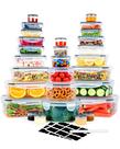 Conjunto de recipientes de armazenamento de alimentos FOOYOO 56 unidades herméticas sem BPA
