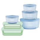 Conjunto de recipientes de armazenamento de alimentos Pyrex Colors Tinted Glass, pacote com 6