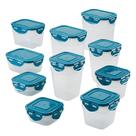 Conjunto de recipientes de armazenamento de alimentos Rachael Ray de 20 peças Clear/Teal