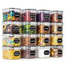 Conjunto de recipientes de armazenamento de cereais e alimentos secos Wildone 0.8Lx16