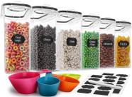 Conjunto de recipientes de cereais MCIRCO Airtight 4L (135,2 onças), 6 unidades com xícaras