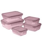 Conjunto de recipientes para alimentos COOK WITH COLOR Premium, 10 unidades. Vidro colorido