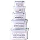 Conjunto de recipientes para armazenamento de alimentos na geladeira Ronanemon Large, 5 unidades Conjunto de recipientes para armazenamento de alimentos na geladeira Ronanemon Large, 5 unidades