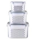 Conjunto de recipientes para armazenamento de alimentos na geladeira Ronanemon, pacote com 3 unidades, sem BPA