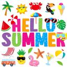 Conjunto de recortes Moshining Hello Summer, pacote com 72 unidades, piscina e praia