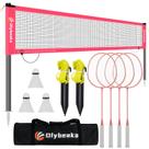 Conjunto de rede de badminton Olybeaka kit externo portátil de 6,1 m