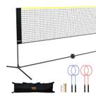 Conjunto de rede de badminton VEVOR de 20 pés de largura com suporte, bolsa, raquetes e muito mais